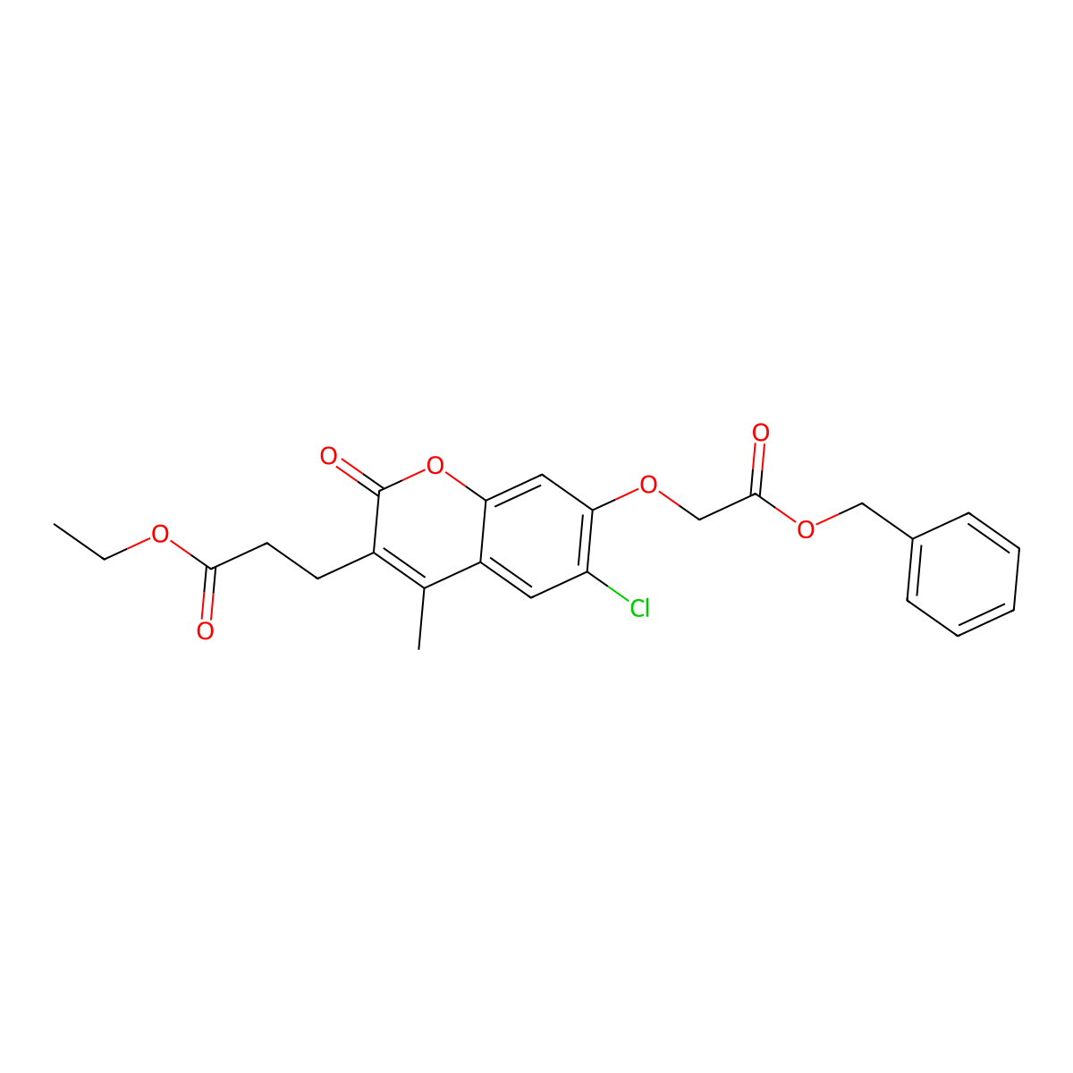 ethyl 3-{7-[2-(benzyloxy)-2-oxoethoxy]-6-chloro-4-methyl-2-oxo-2H-chromen-3-yl}propanoate molecular structure, CAS 575463-75-1