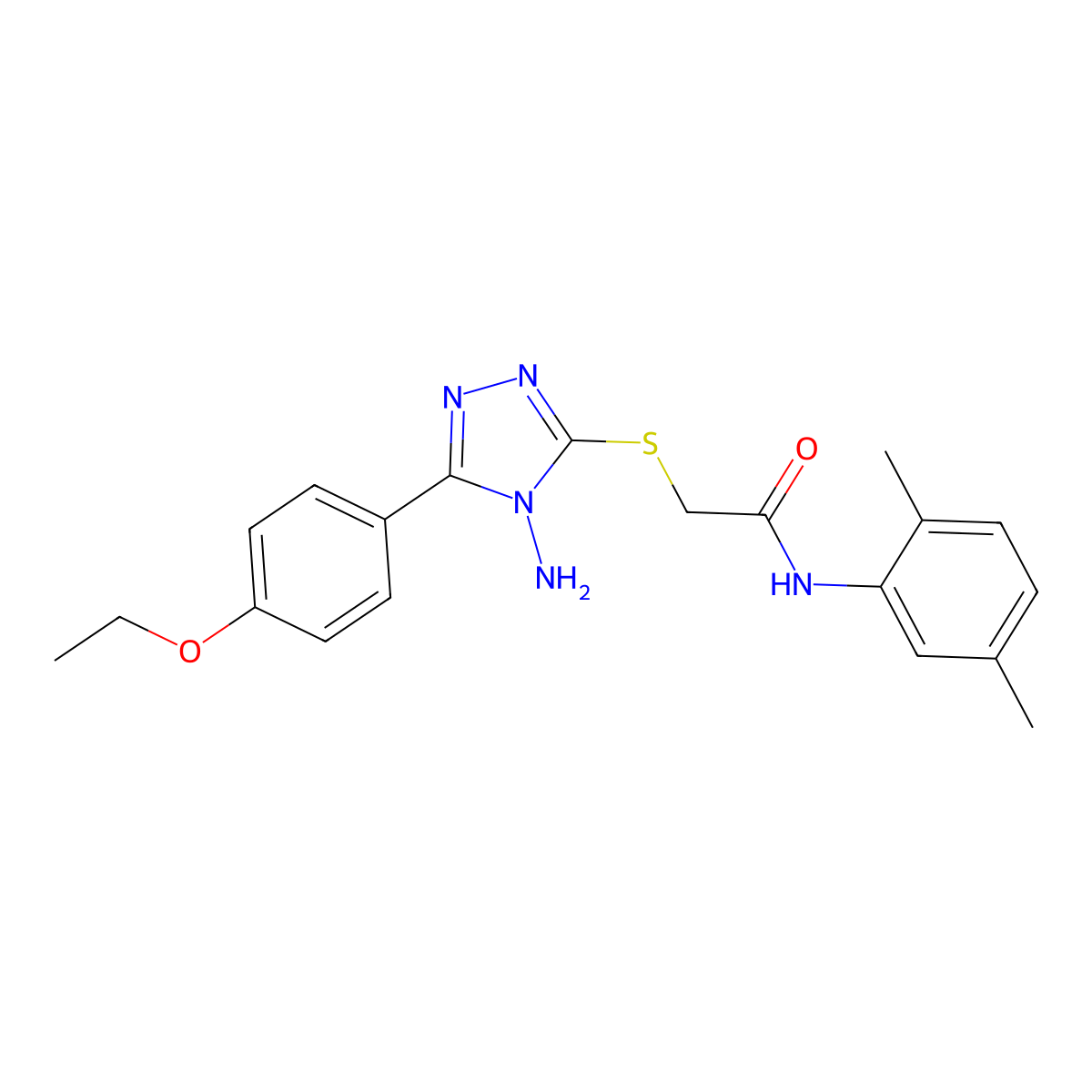 2-[4-amino-5-(4-ethoxyphenyl)(1,2,4-triazol-3-ylthio)]-N-(2,5-dimethylphenyl)a cetamide molecular structure, CAS 575466-08-9