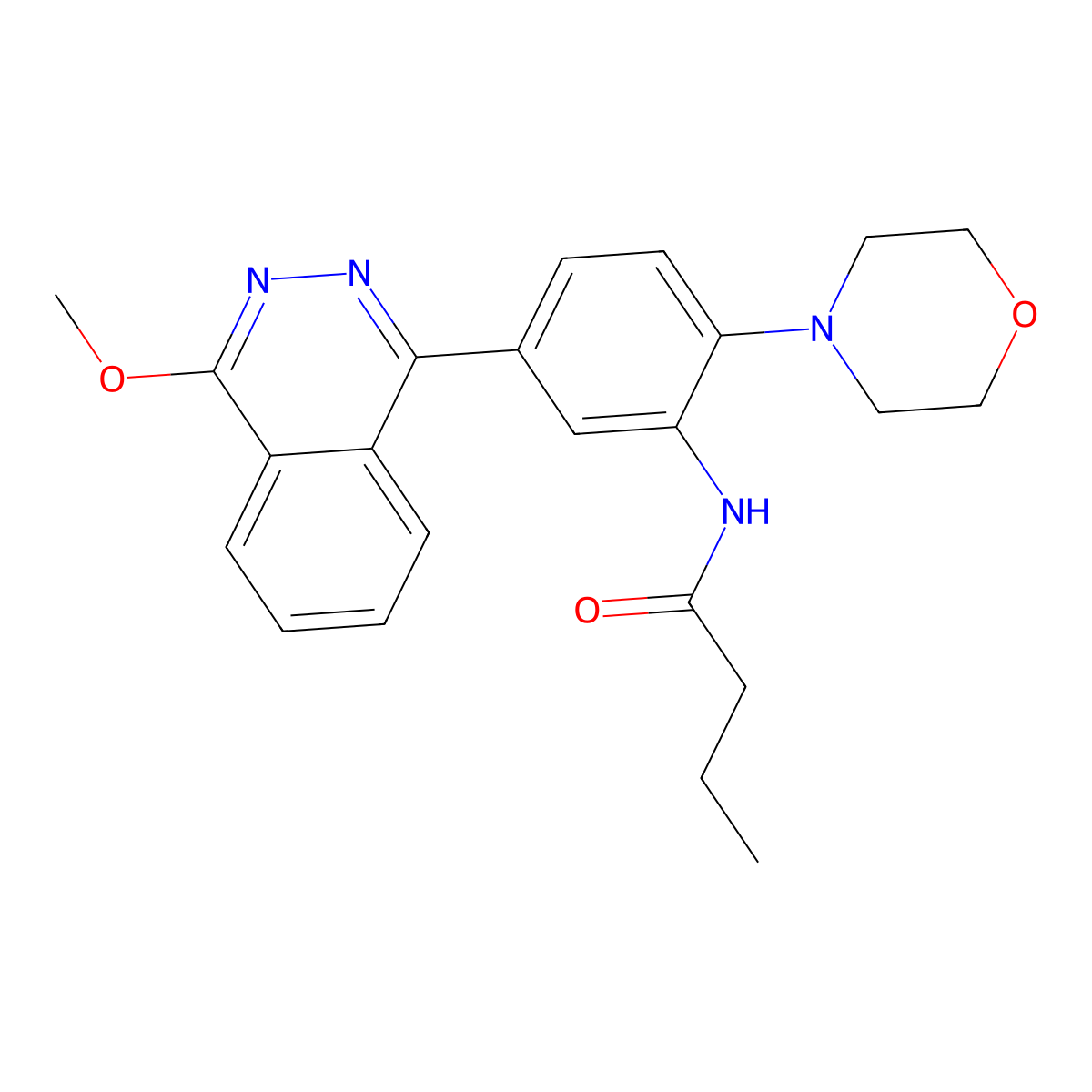 N-[5-(4-methoxy-1-phthalazinyl)-2-(4-morpholinyl)phenyl]butanamide molecular structure, CAS 575466-59-0