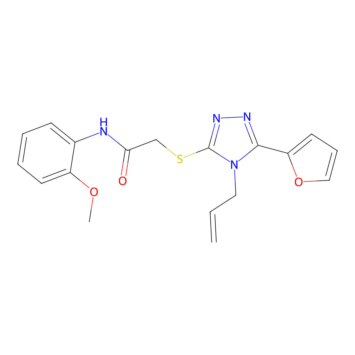 2-((4-Allyl-5-(2-furyl)-4H-1,2,4-triazol-3-YL)thio)-N-(2-methoxyphenyl)acetamide molecular structure, CAS 575466-99-8