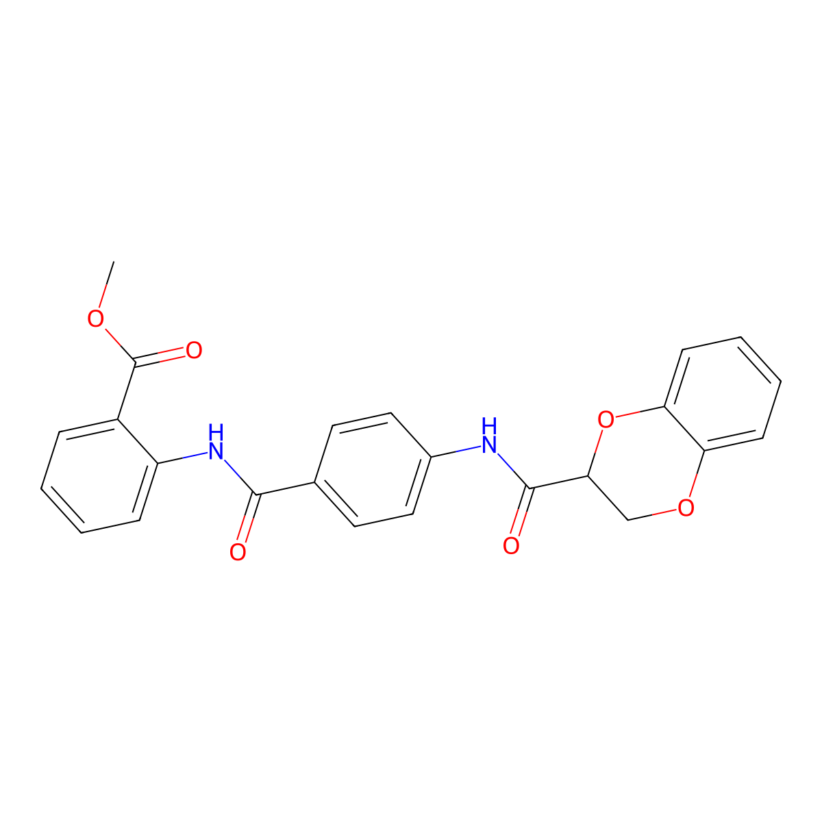 Methyl 2-[[4-(2,3-dihydro-1,4-benzodioxine-3-carbonylamino)benzoyl]amino]benzoate molecular structure, CAS 575467-07-1