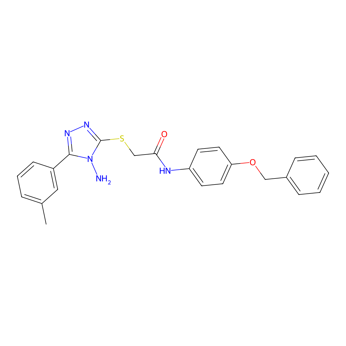2-{[4-amino-5-(3-methylphenyl)-4H-1,2,4-triazol-3-yl]sulfanyl}-N-[4-(benzyloxy)phenyl]acetamide molecular structure, CAS 575467-27-5