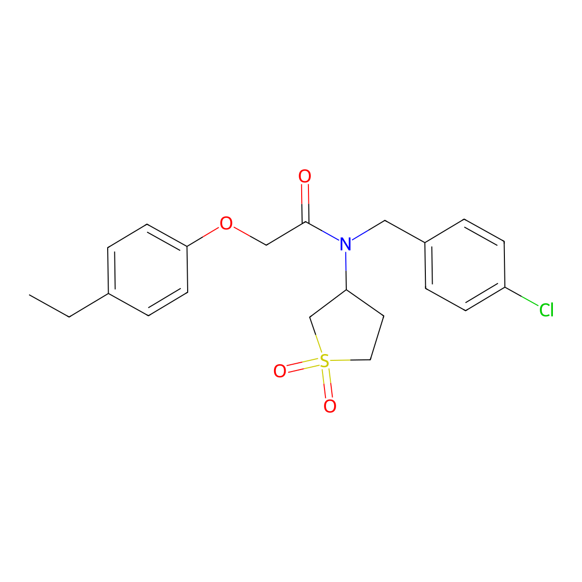 N-(4-chlorobenzyl)-N-(1,1-dioxidotetrahydrothiophen-3-yl)-2-(4-ethylphenoxy)acetamide molecular structure, CAS 575467-66-2