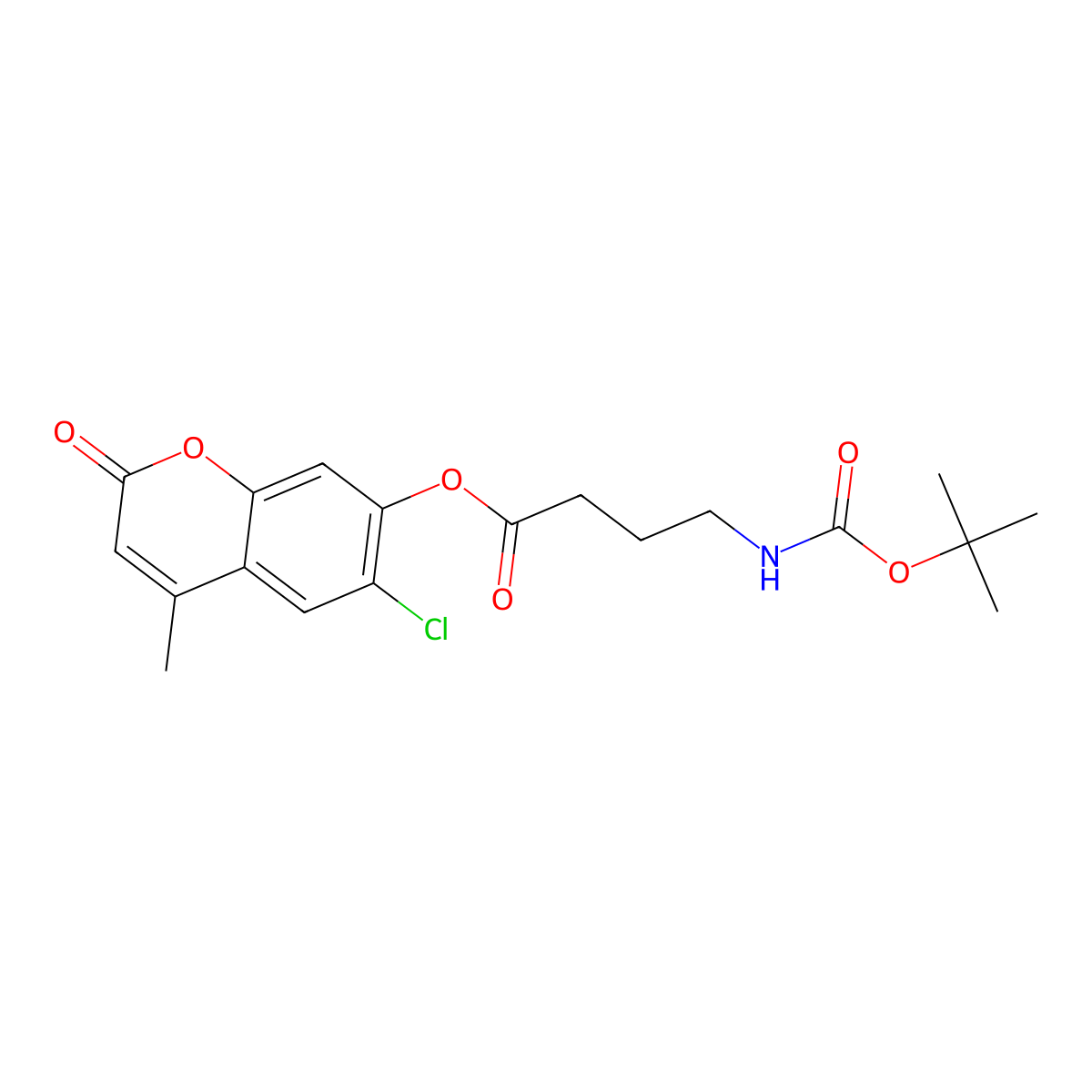 6-chloro-4-methyl-2-oxo-2H-chromen-7-yl 4-[(tert-butoxycarbonyl)amino]butanoate molecular structure, CAS 575468-65-4