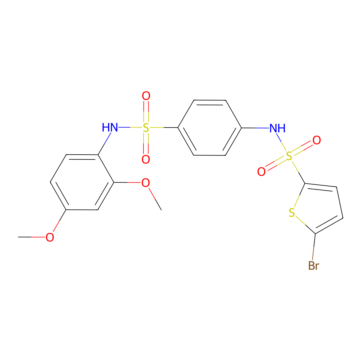 5-bromo-N-[4-[(2,4-dimethoxyphenyl)sulfamoyl]phenyl]thiophene-2-sulfonamide molecular structure, CAS 575469-21-5
