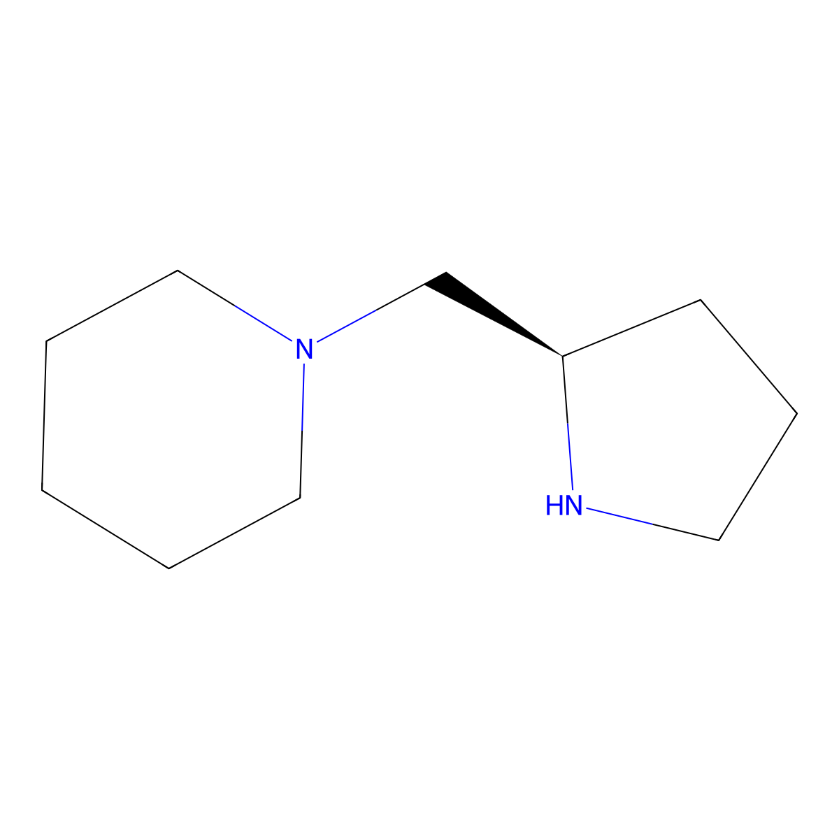(R)-(+)-1-(2-Pyrrolidinylmethyl)piperidine molecular structure, CAS 575469-26-0