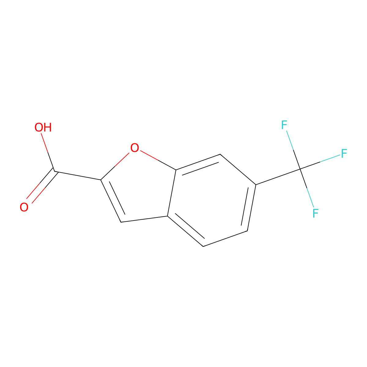 6-(Trifluoromethyl)benzofuran-2-carboxylic acid molecular structure, CAS 575469-39-5