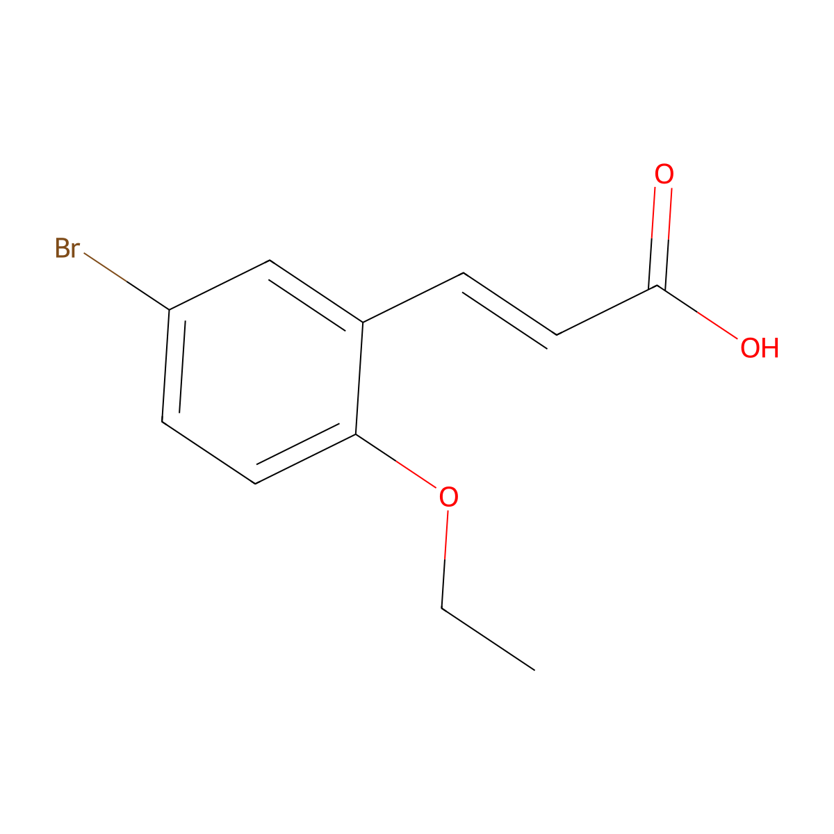 (2E)-3-(5-bromo-2-ethoxyphenyl)prop-2-enoic acid molecular structure, CAS 575469-48-6
