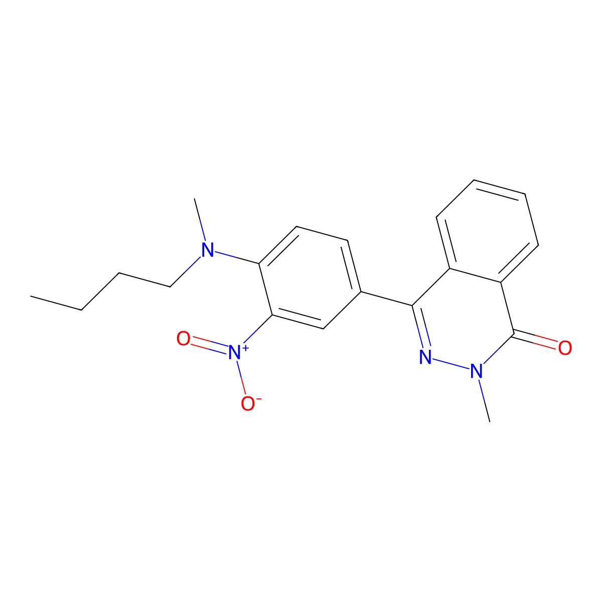 4-(4-(Butylmethylamino)-3-nitrophenyl)-2-methyl-1(2H)-phthalazinone molecular structure, CAS 575469-49-7