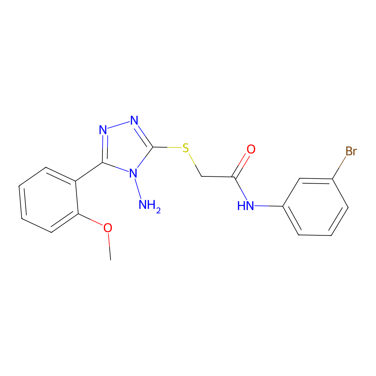 2-[4-amino-5-(2-methoxyphenyl)(1,2,4-triazol-3-ylthio)]-N-(3-bromophenyl)aceta mide molecular structure, CAS 575469-71-5