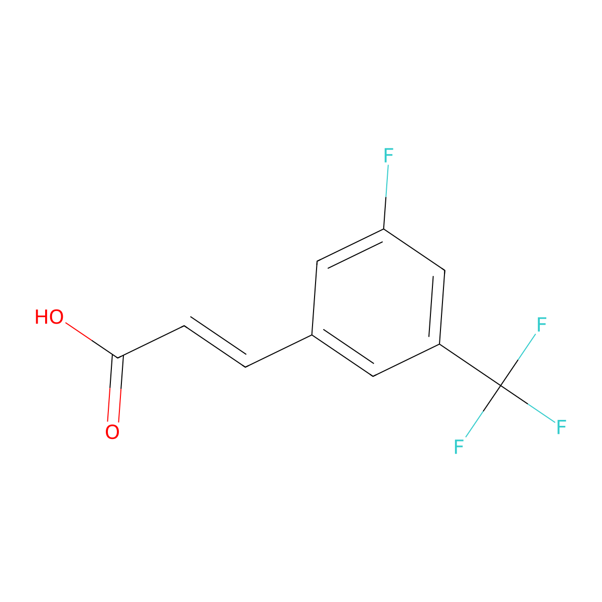 3-Fluoro-5-(trifluoromethyl)cinnamic acid molecular structure, CAS 575469-96-4