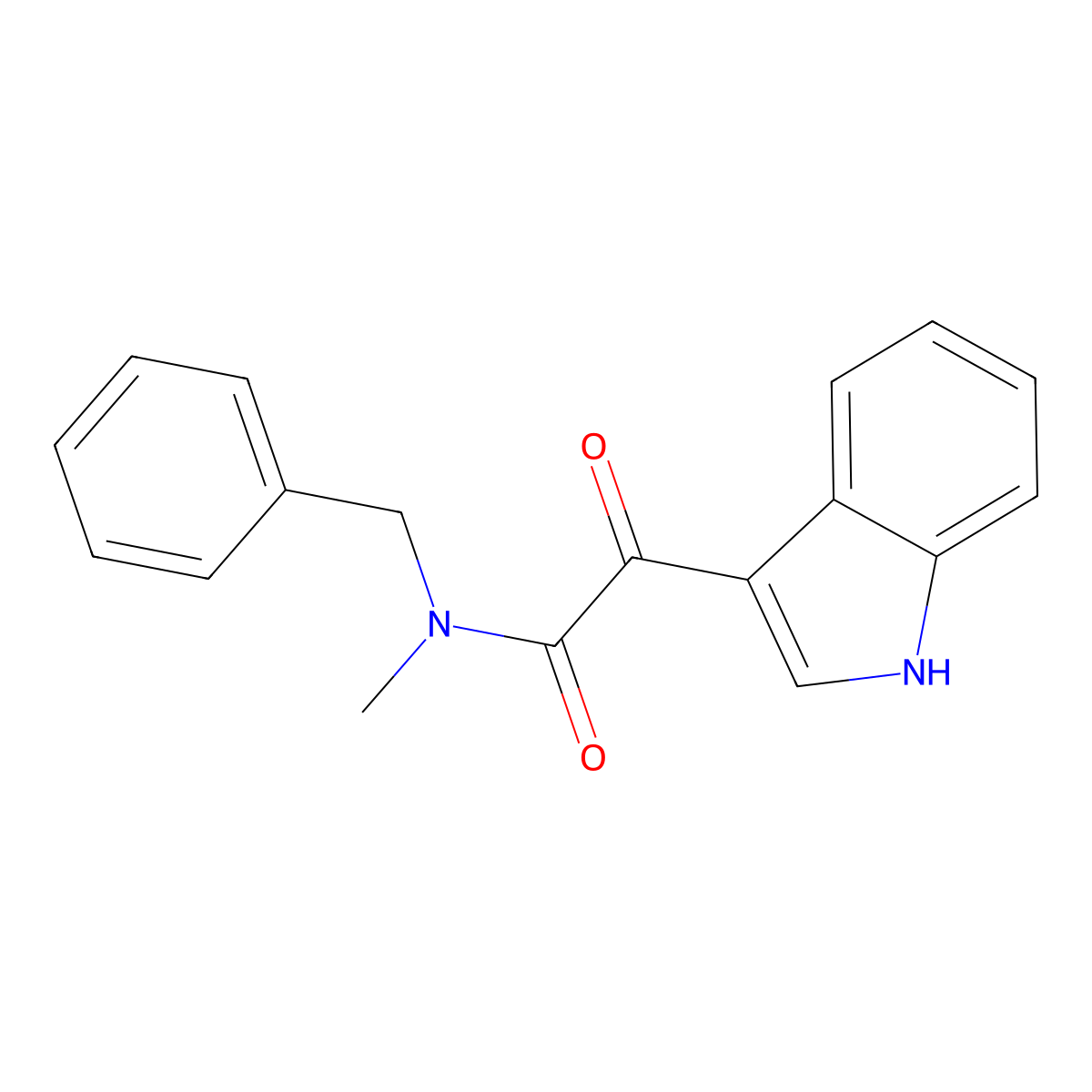 N-Benzyl-2-(1H-indol-3-yl)-N-methyl-2-oxo-acetamide molecular structure, CAS 57547-34-9