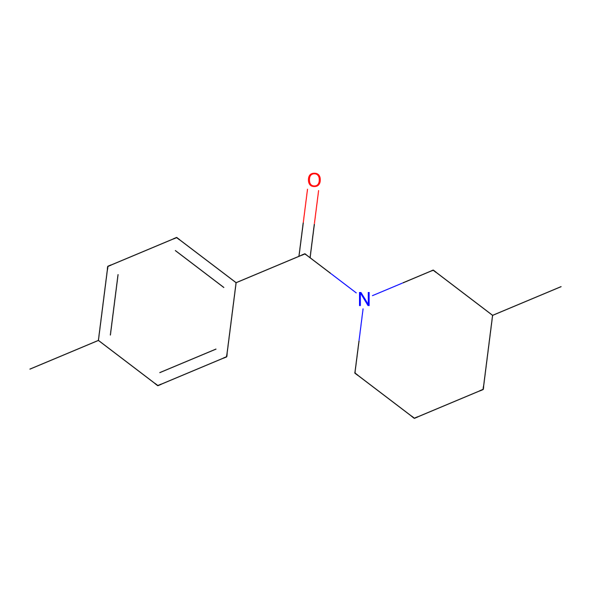 3-Methyl-1-(4-methylbenzoyl)piperidine molecular structure, CAS 57547-88-3