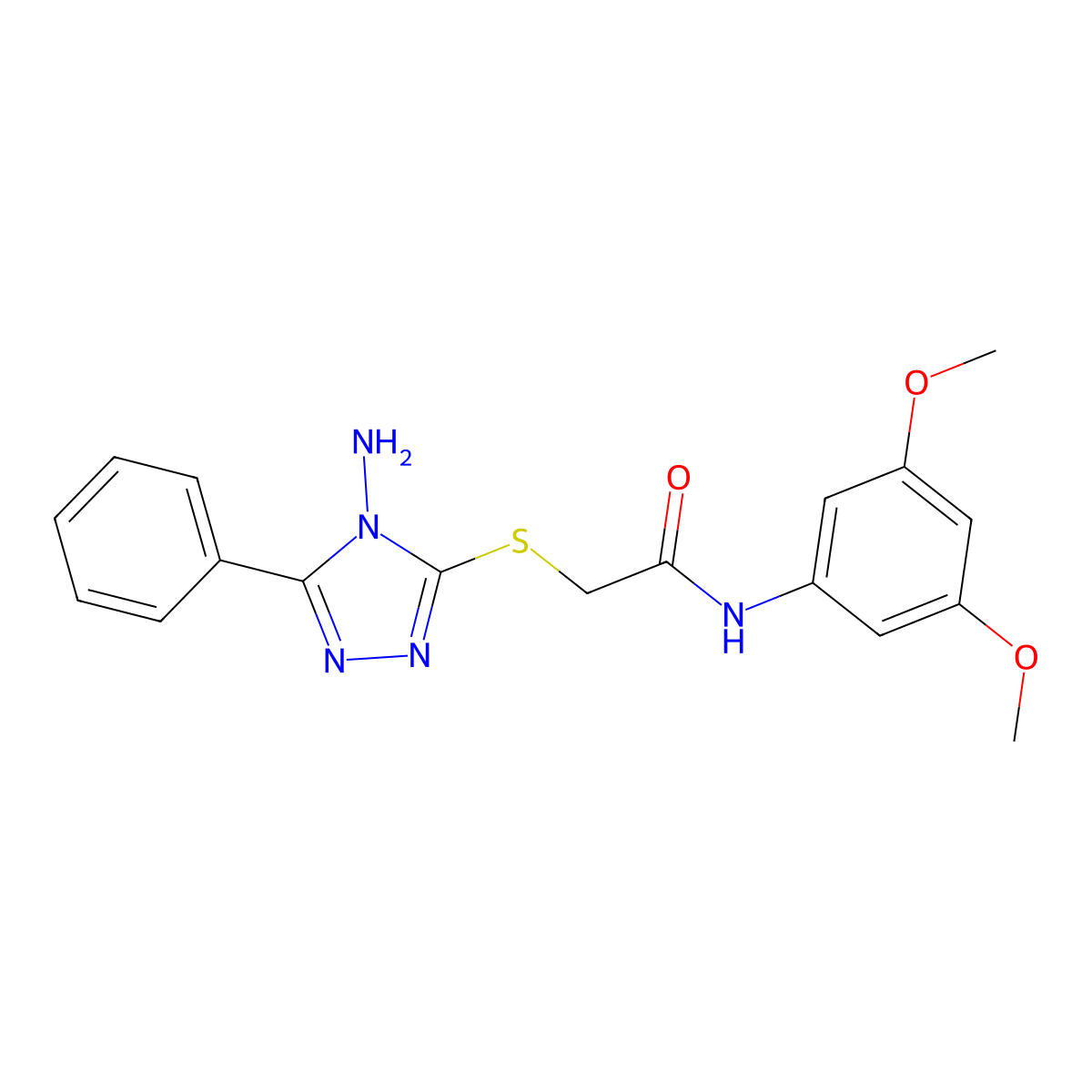 2-[(4-amino-5-phenyl-4H-1,2,4-triazol-3-yl)sulfanyl]-N-(3,5-dimethoxyphenyl)acetamide molecular structure, CAS 575470-37-0
