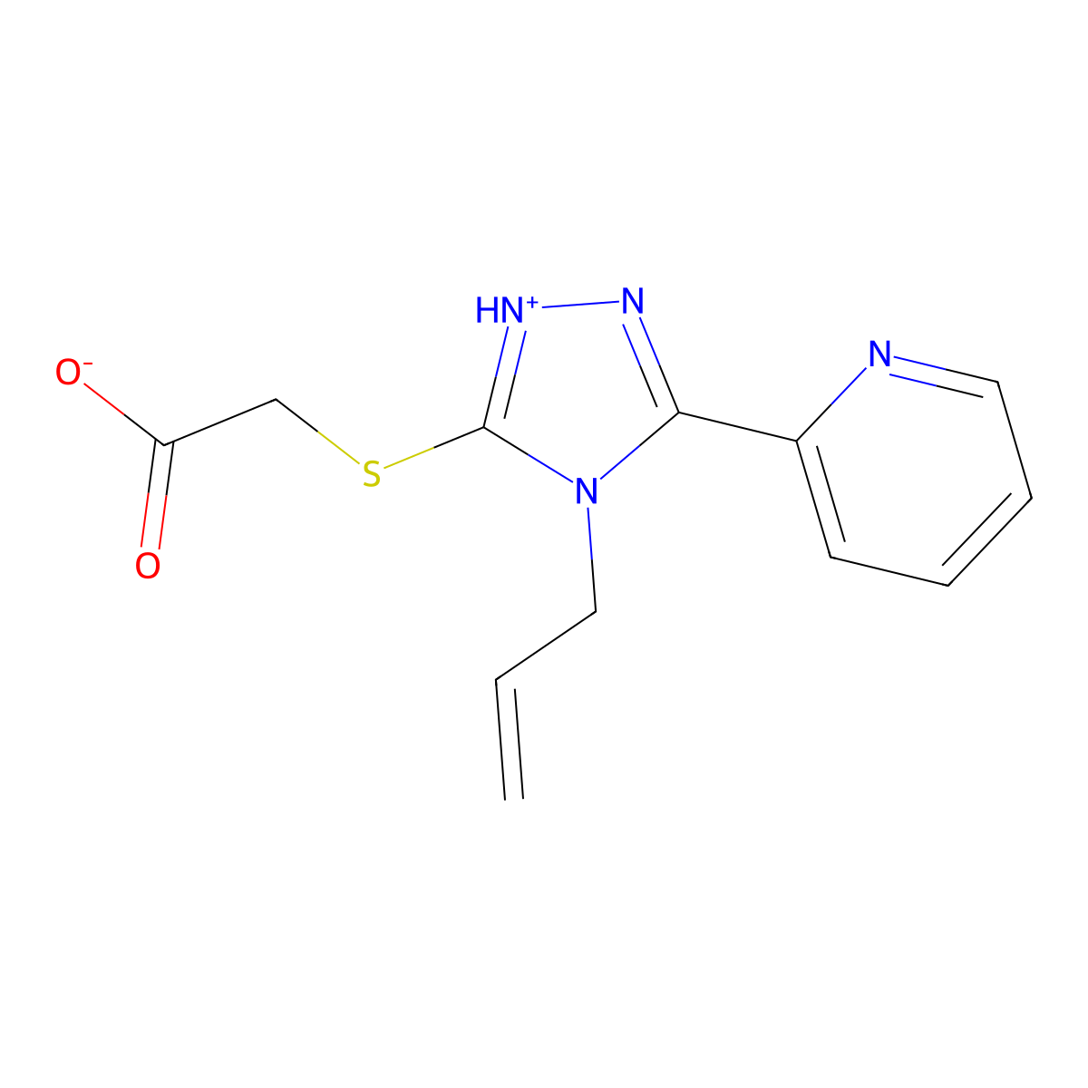 {[4-(prop-2-en-1-yl)-5-(pyridin-2-yl)-4H-1,2,4-triazol-3-yl]sulfanyl}acetic acid molecular structure, CAS 575470-40-5