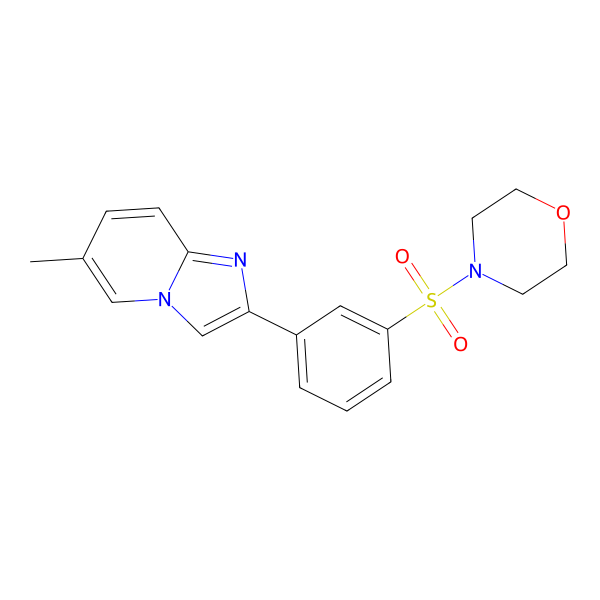 6-Methyl-2-[3-(morpholin-4-ylsulfonyl)phenyl]imidazo[1,2-a]pyridine molecular structure, CAS 575470-44-9