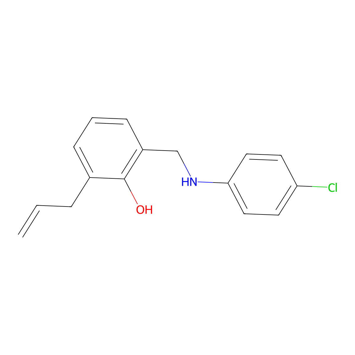 2-[(4-Chloroanilino)methyl]-6-prop-2-enylphenol molecular structure, CAS 575470-47-2