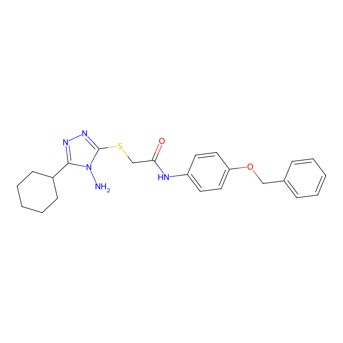 2-[(4-amino-5-cyclohexyl-4H-1,2,4-triazol-3-yl)sulfanyl]-N-[4-(benzyloxy)phenyl]acetamide molecular structure, CAS 575471-48-6