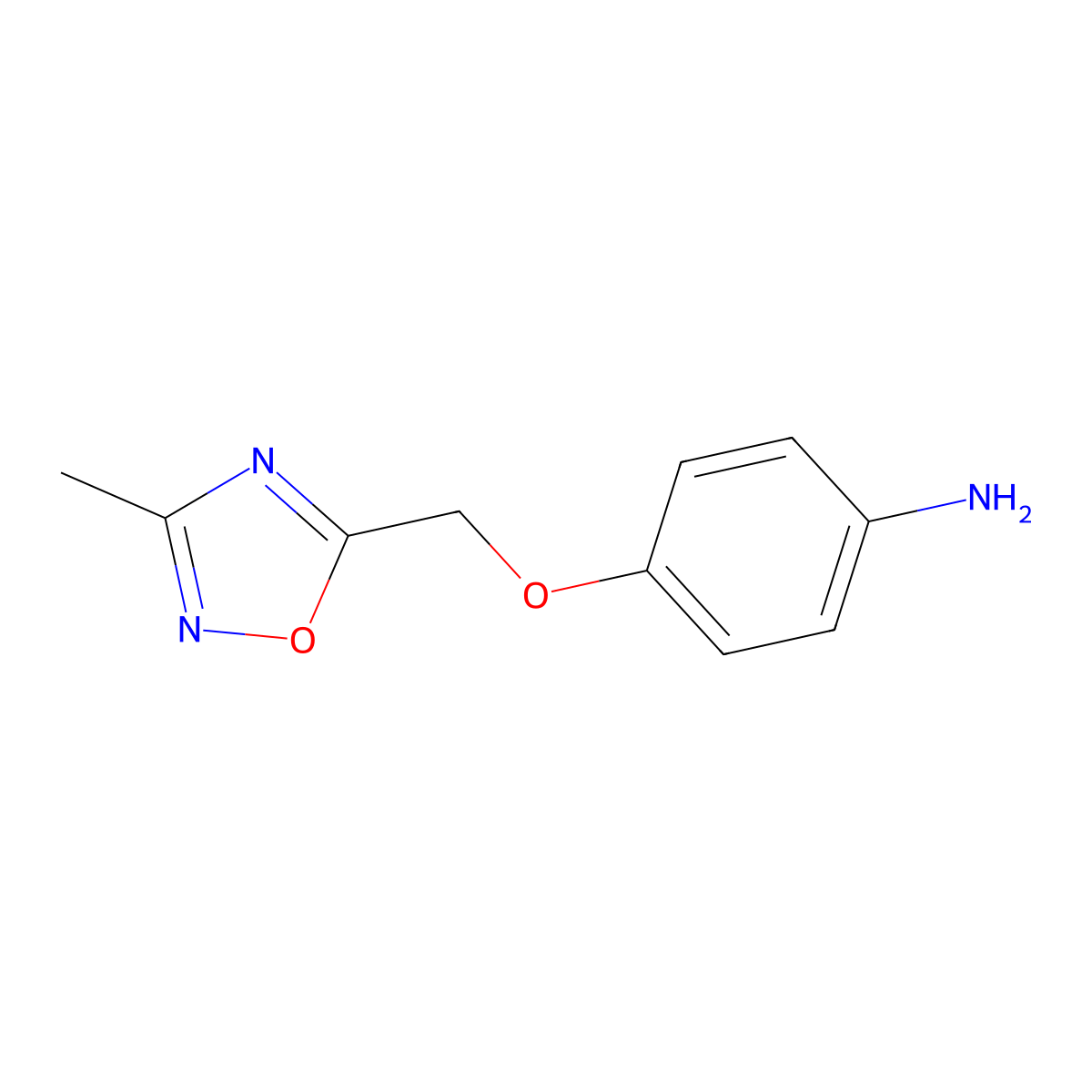 4-[(3-Methyl-1,2,4-oxadiazol-5-yl)methoxy]aniline molecular structure, CAS 575473-32-4