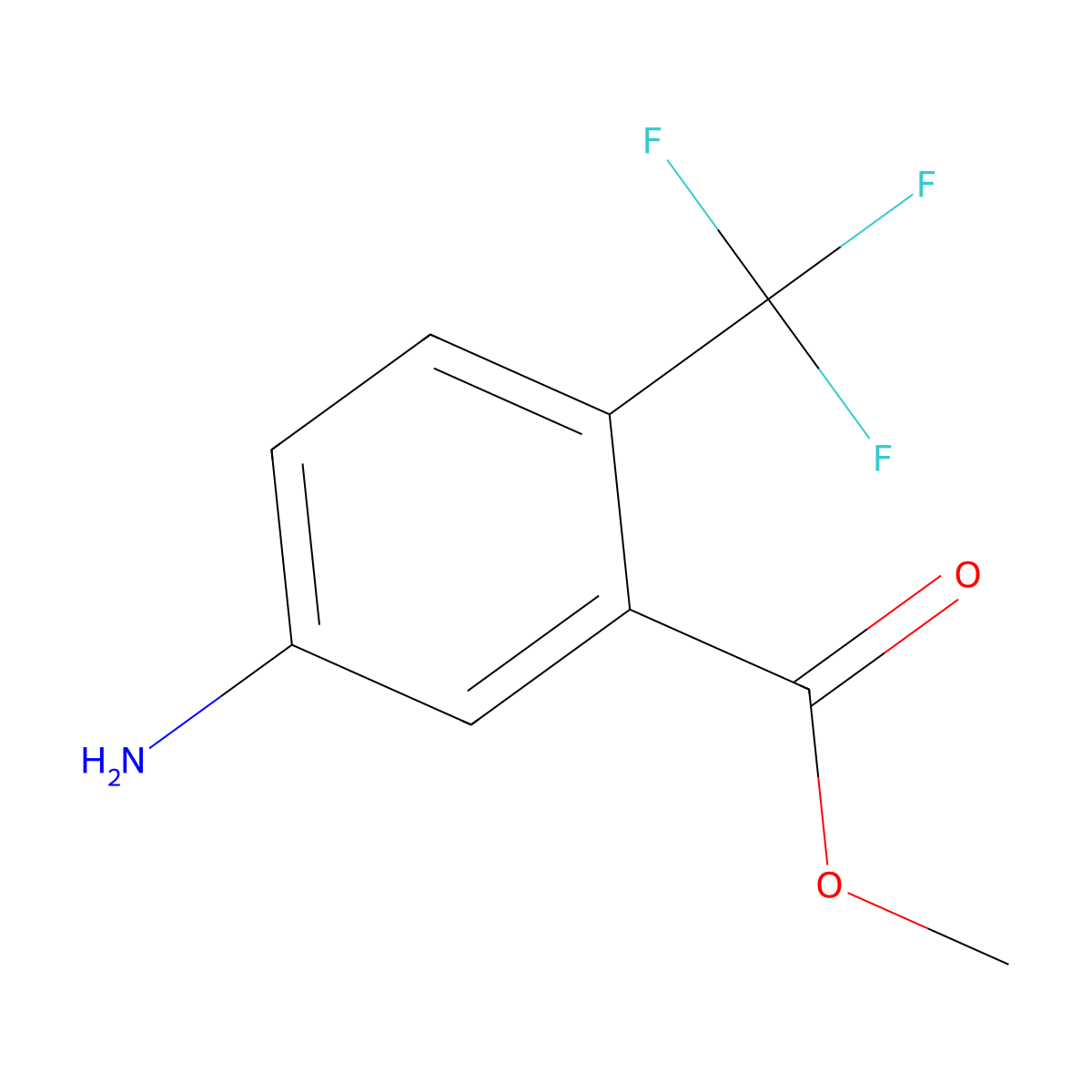 Methyl 5-amino-2-(trifluoromethyl)benzoate molecular structure, CAS 575474-23-6