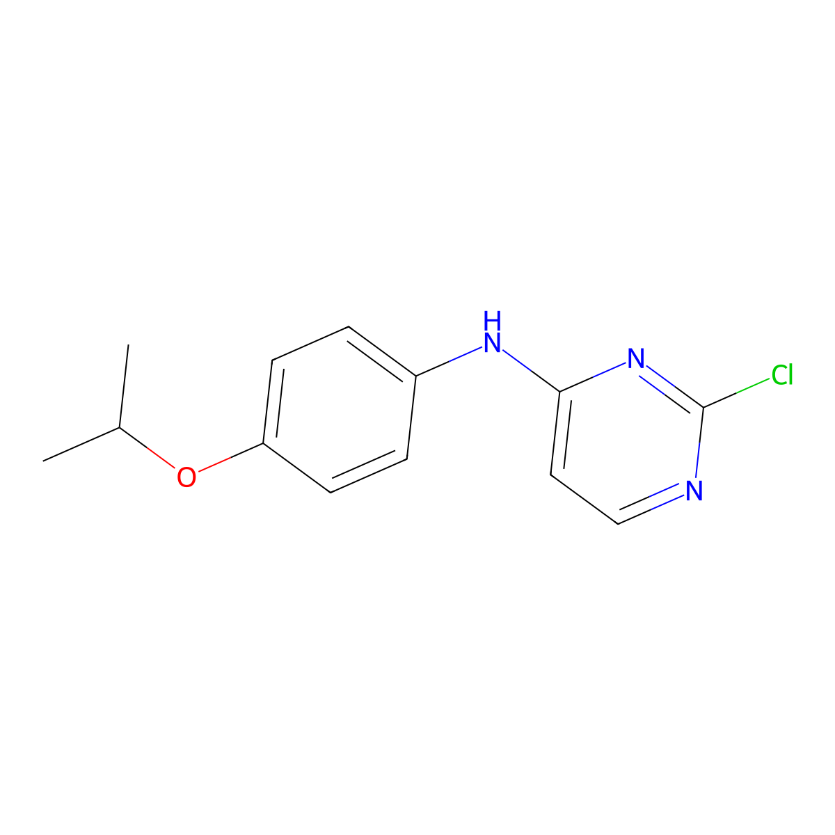 2-chloro-N-(4-isopropoxyphenyl)pyrimidin-4-amine molecular structure, CAS 575478-82-9