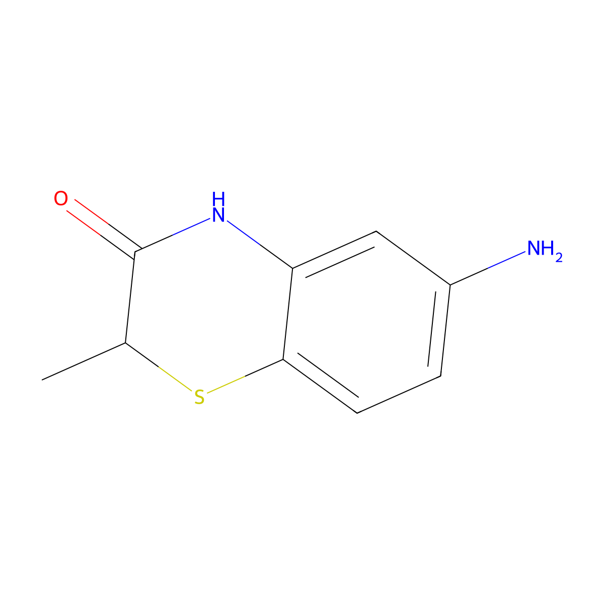 6-amino-2-methyl-2H-1,4-benzothiazin-3(4H)-one molecular structure, CAS 575485-66-4