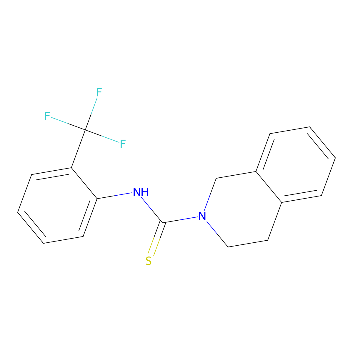 N-(2-(trifluoromethyl)phenyl)-3,4-dihydroisoquinoline-2(1H)-carbothioamide molecular structure, CAS 575493-14-0