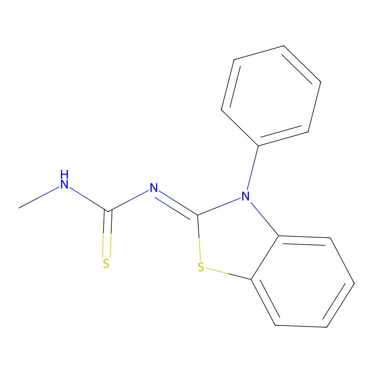 N-Methyl-Na(2)-(3-phenyl-2(3H)-benzothiazolylidene)thiourea molecular structure, CAS 575497-13-1