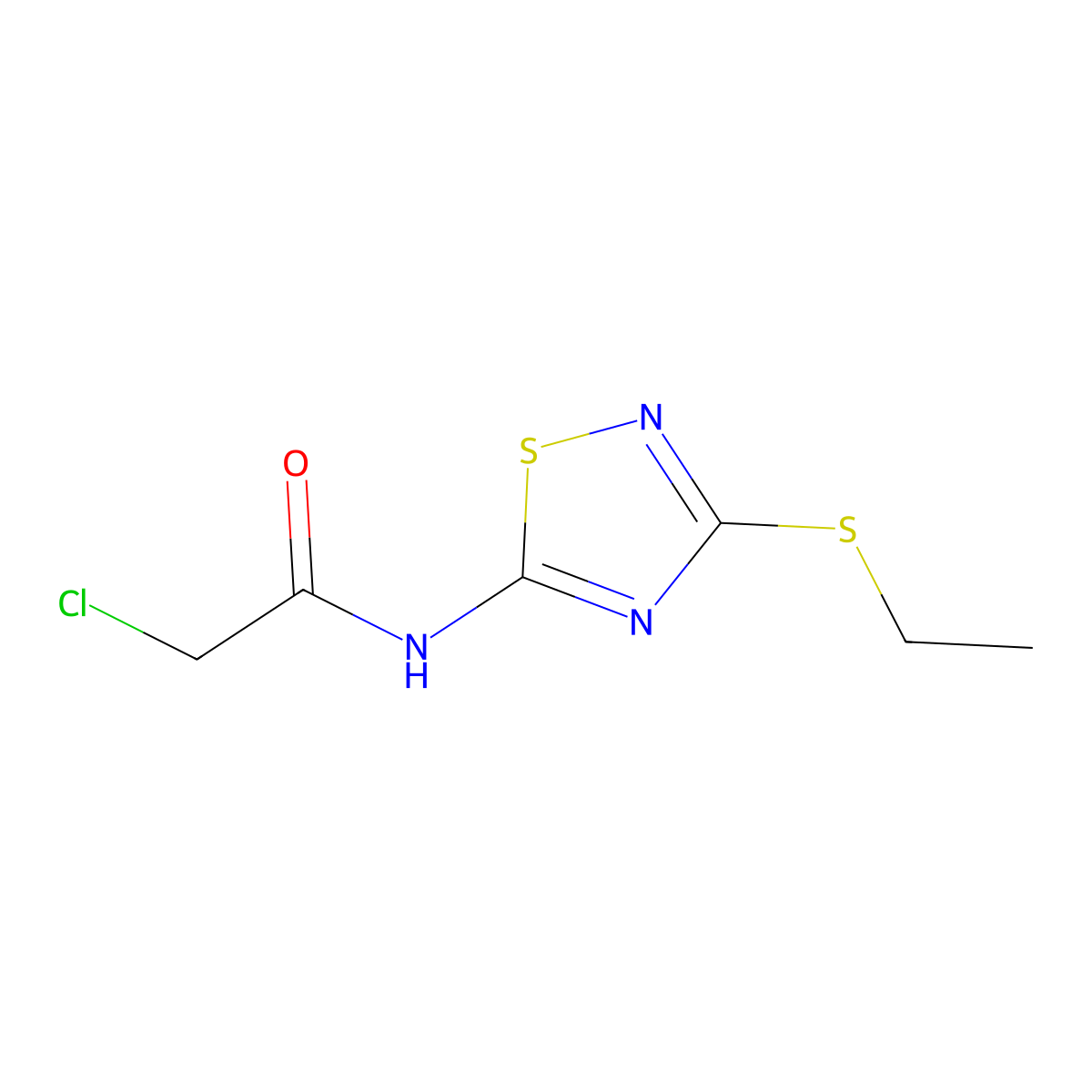 2-Chloro-N-(3-ethylsulfanyl-[1,2,4]thiadiazol-5-yl)-acetamide molecular structure, CAS 575497-15-3