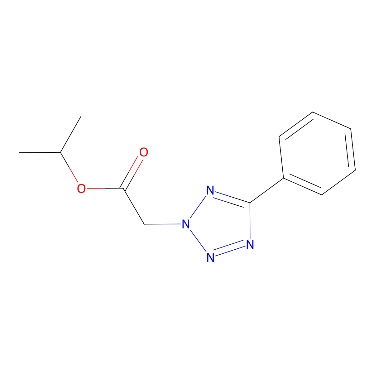 Propan-2-yl 2-(5-phenyltetrazol-2-yl)acetate molecular structure, CAS 575497-20-0