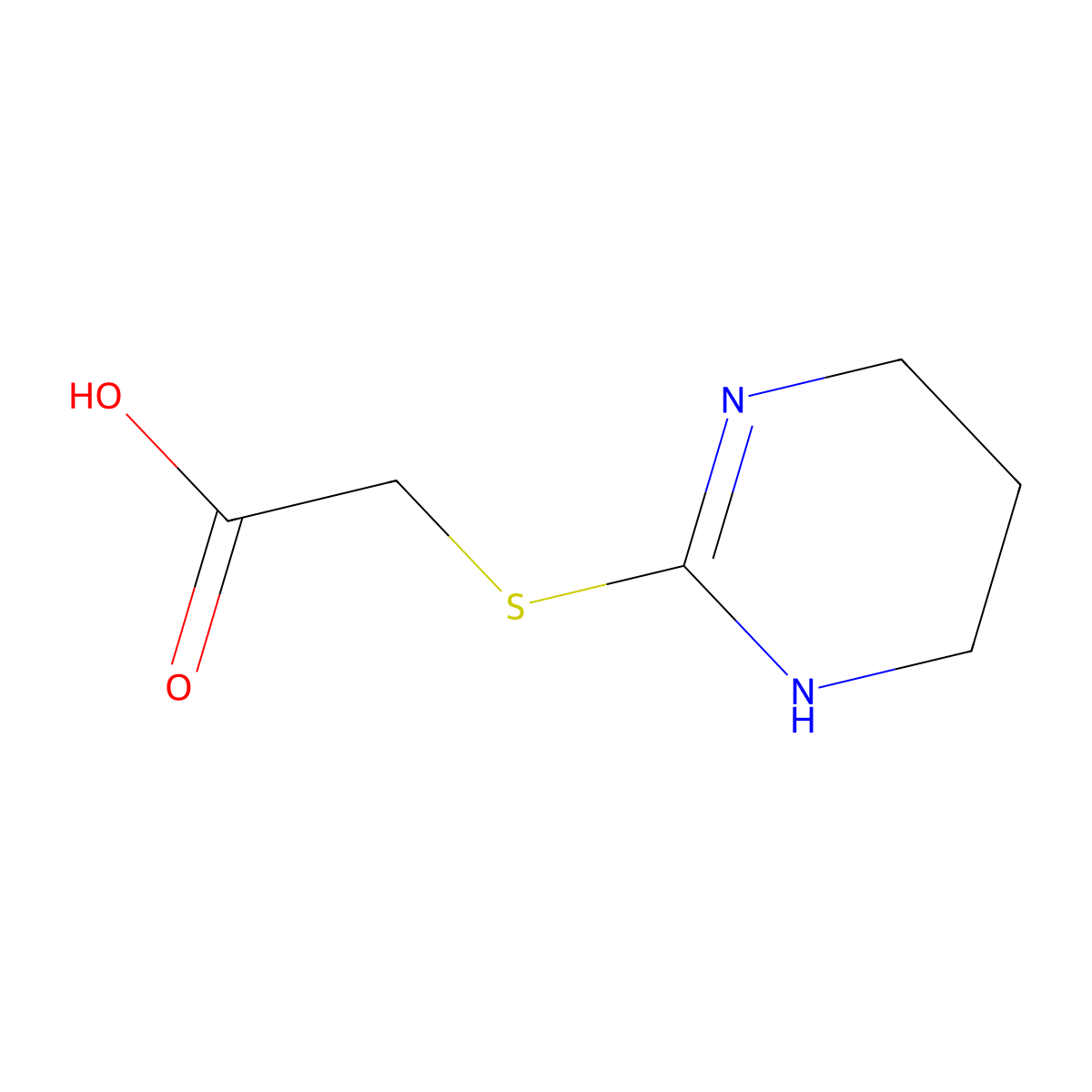 (1,4,5,6-Tetrahydropyrimidin-2-ylsulfanyl)-acetic acid molecular structure, CAS 575497-40-4