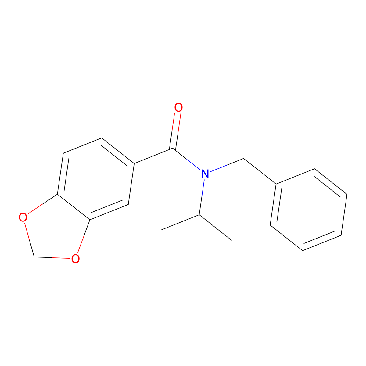 N-benzyl-N-isopropyl-1,3-benzodioxole-5-carboxamide molecular structure, CAS 575498-99-6
