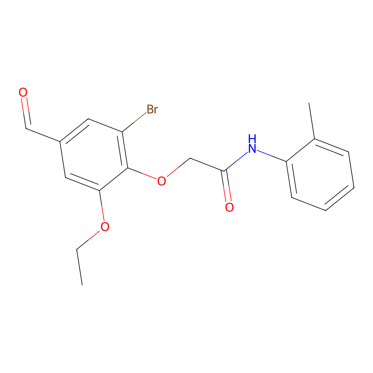 2-(2-bromo-6-ethoxy-4-formylphenoxy)-N-(2-methylphenyl)acetamide molecular structure, CAS 575499-03-5