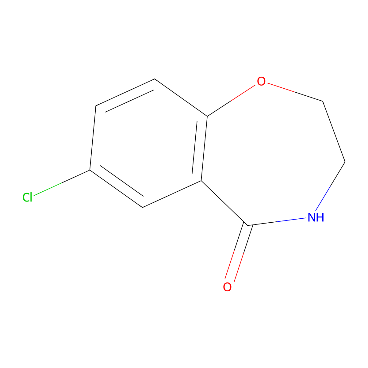 7-Chloro-3,4-dihydro-1,4-benzoxazepin-5(2H)-one molecular structure, CAS 5755-04-4