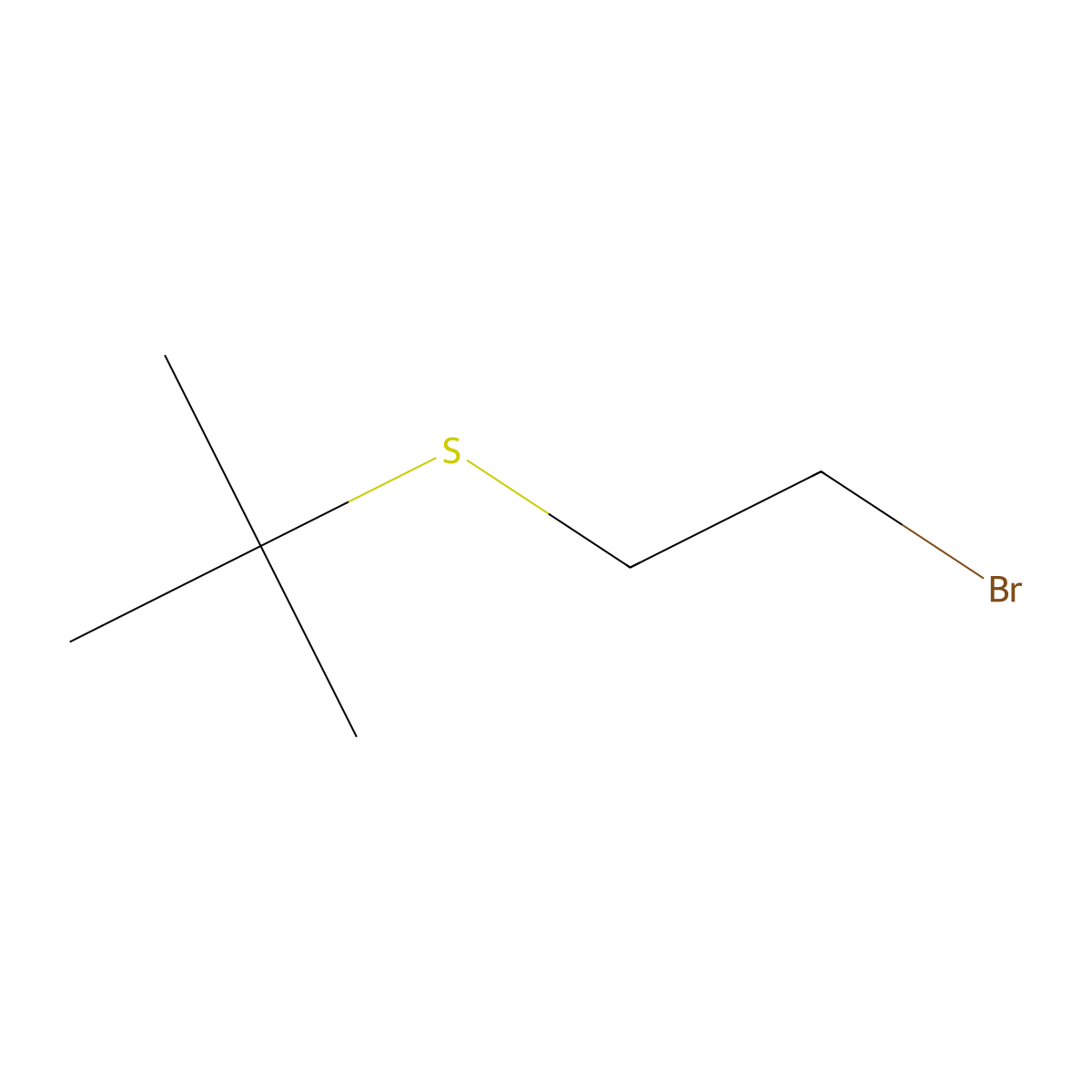 2-((2-Bromoethyl)sulfanyl)-2-methylpropane molecular structure, CAS 5755-60-2