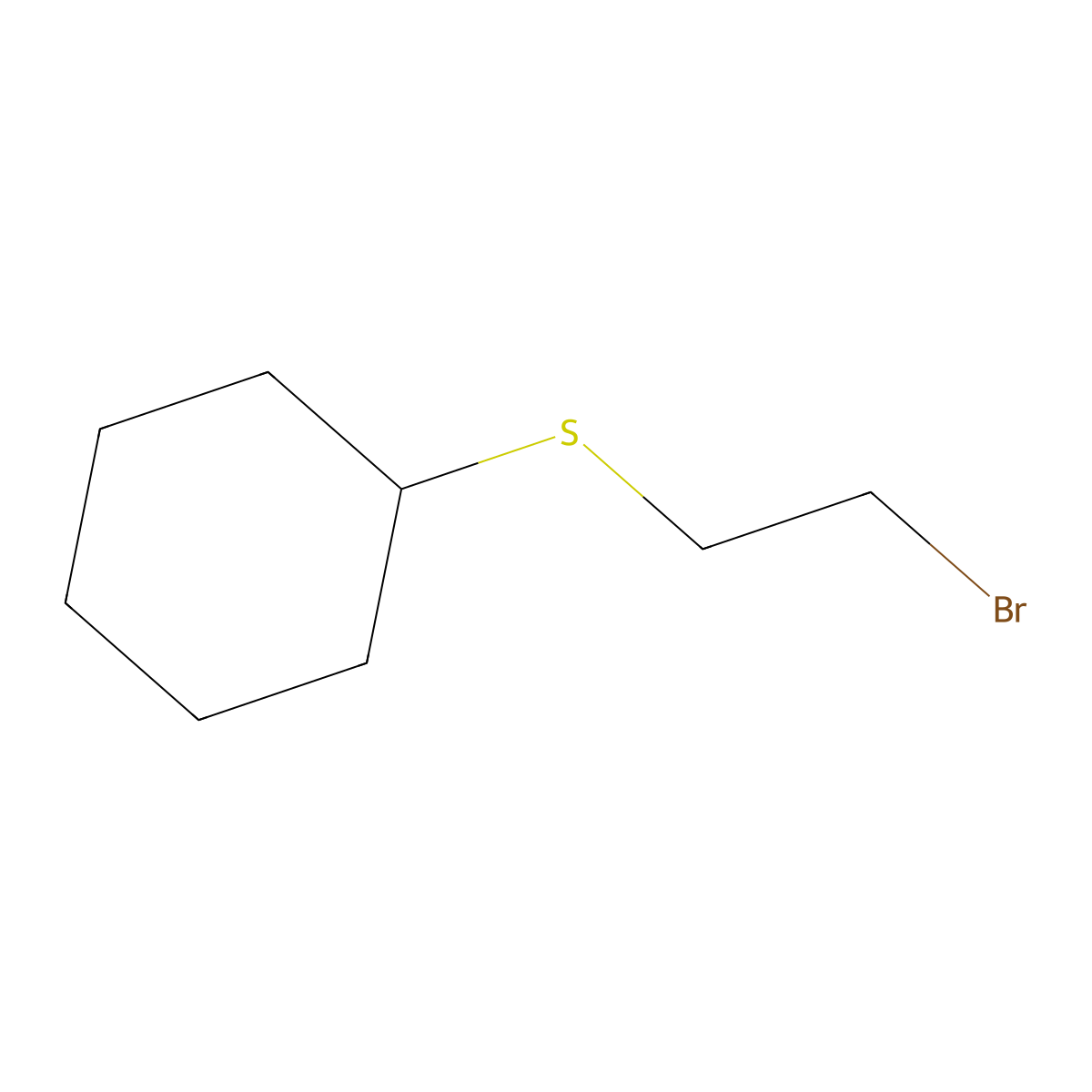 ((2-Bromoethyl)thio)cyclohexane molecular structure, CAS 5755-61-3