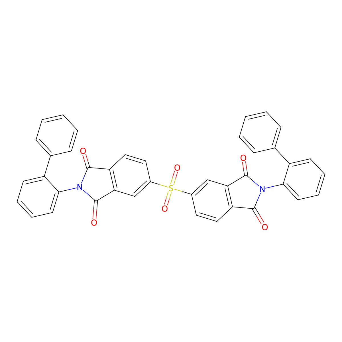 5-[1,3-Dioxo-2-(2-phenylphenyl)isoindol-5-yl]sulfonyl-2-(2-phenylphenyl)isoindole-1,3-dione molecular structure, CAS 5755-69-1