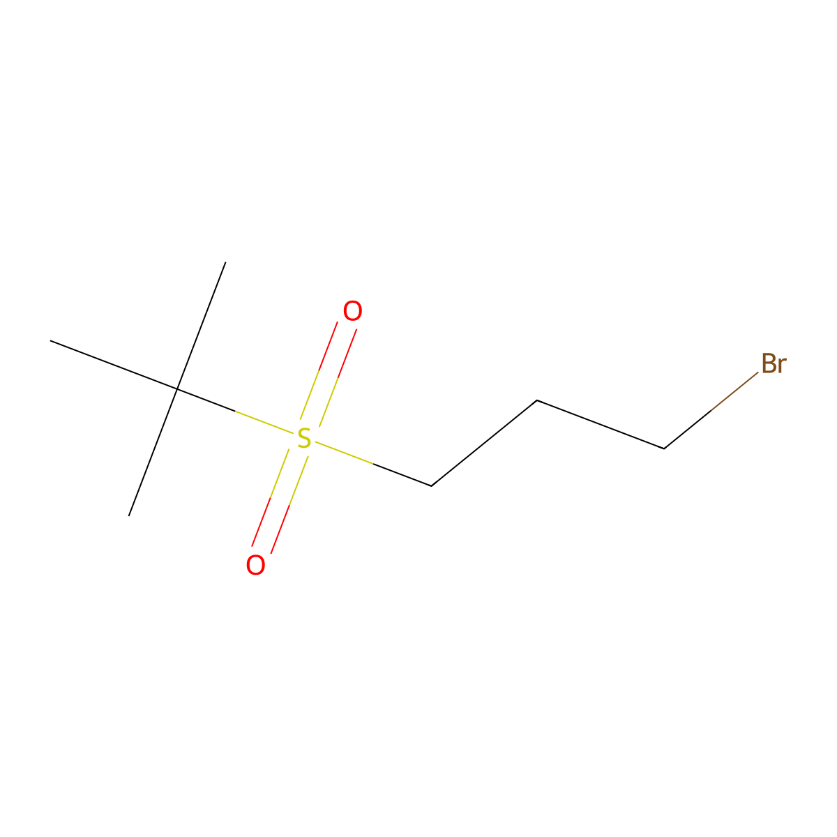 1-Bromo-3-(2-methylpropane-2-sulfonyl)propane molecular structure, CAS 5755-80-6