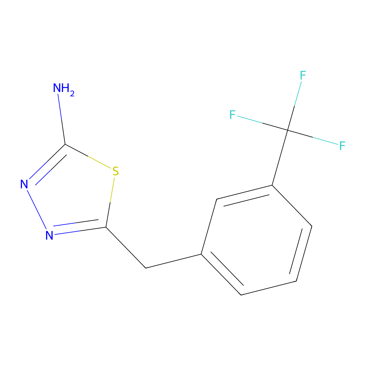 5-(3-Trifluoromethylbenzyl)-[1,3,4]thiadiazol-2-ylamine molecular structure, CAS 57552-39-3