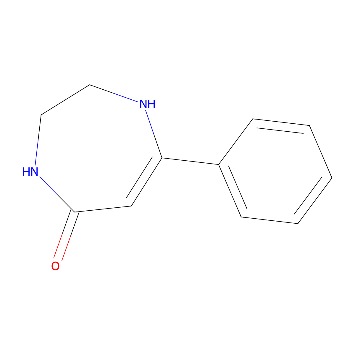 7-phenyl-2,3,4,5-tetrahydro-1H-1,4-diazepin-5-one molecular structure, CAS 57552-95-1