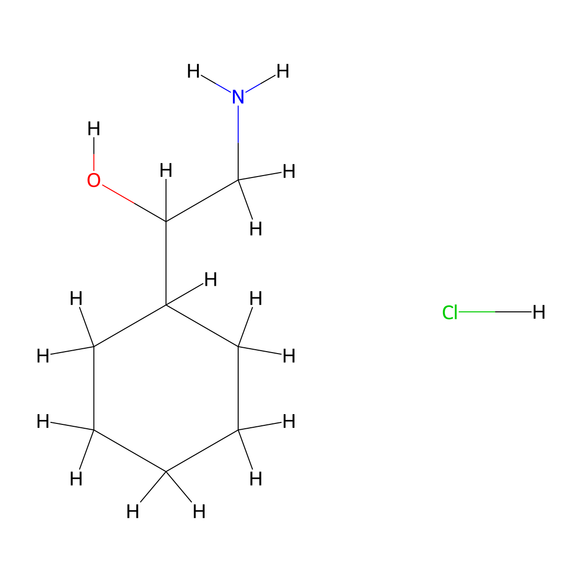 2-Amino-1-cyclohexyl-ethanol hydrochloride molecular structure, CAS 57559-32-7