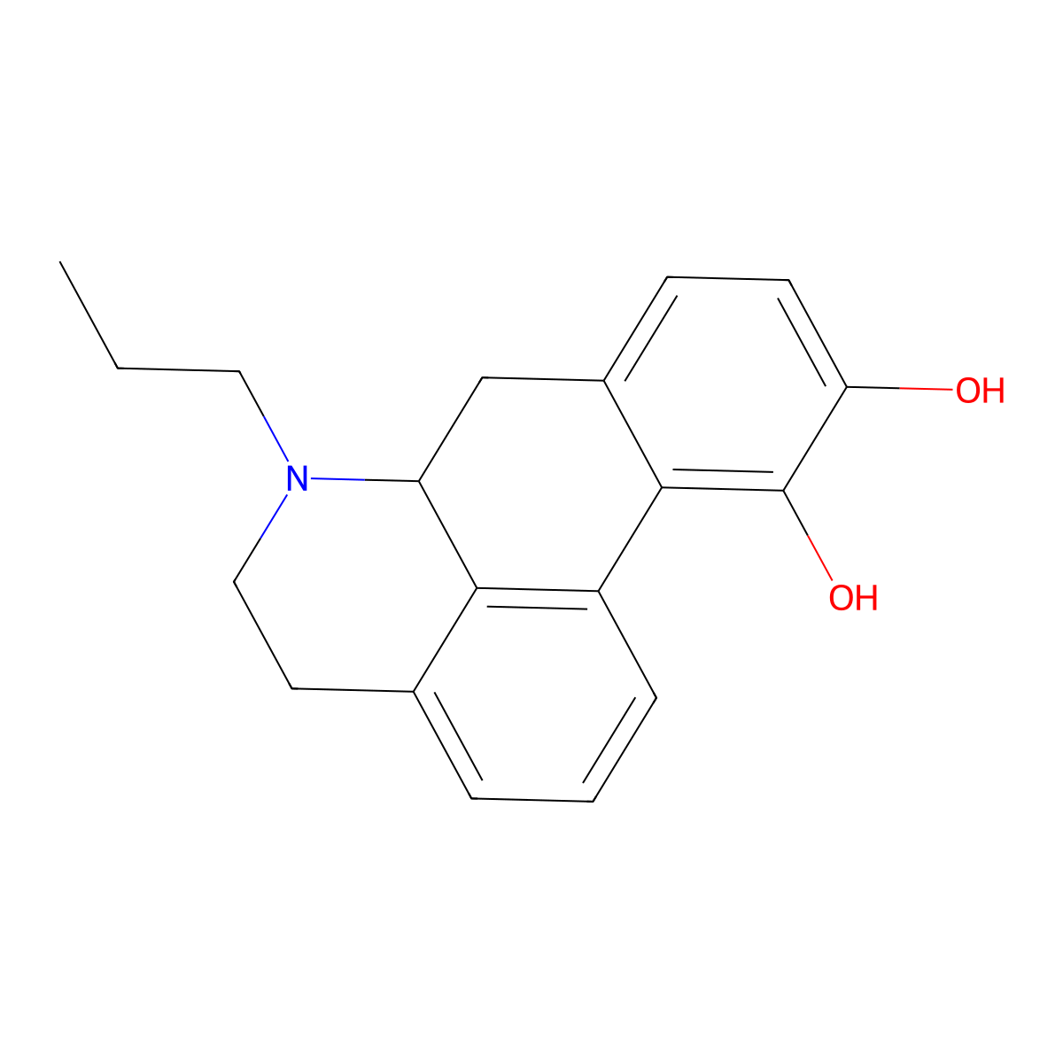 4H-Dibenzo(de,g)quinoline-10,11-diol, 5,6,6a,7-tetrahydro-6-propyl- molecular structure, CAS 57559-68-9