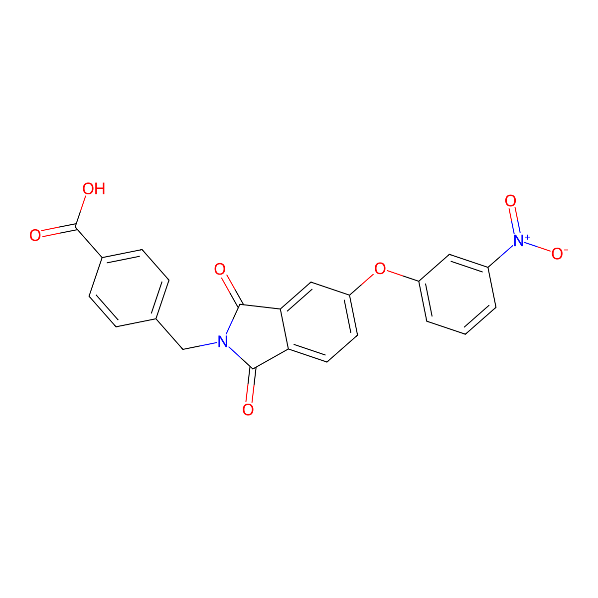 4-{[5-(3-nitrophenoxy)-1,3-dioxo-1,3-dihydro-2H-isoindol-2-yl]methyl}benzoic acid molecular structure, CAS 5756-16-1