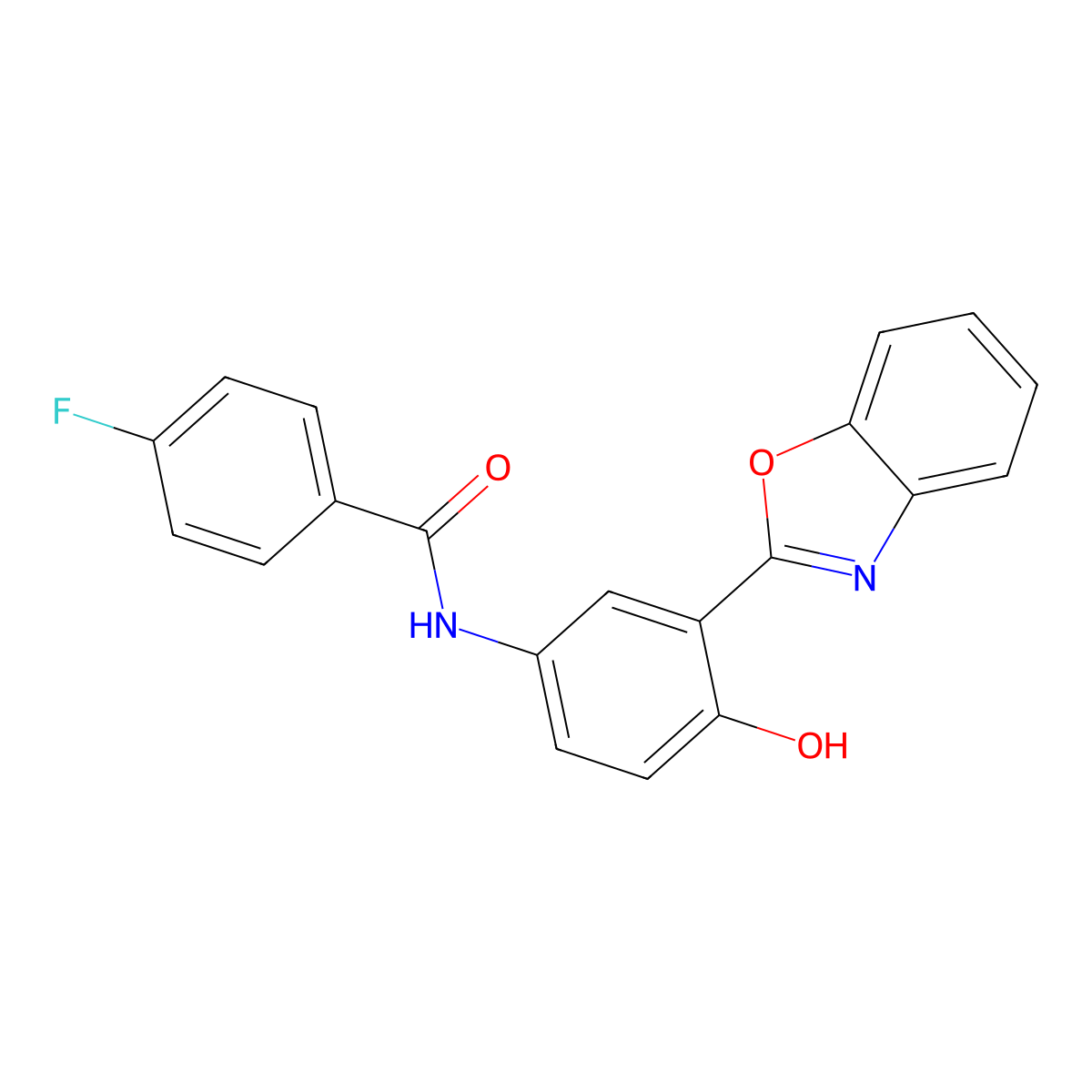 N-[3-(1,3-benzoxazol-2-yl)-4-hydroxyphenyl]-4-fluorobenzamide molecular structure, CAS 5756-33-2