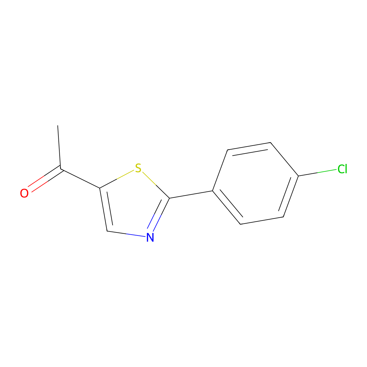 1-[2-(4-Chlorophenyl)-1,3-thiazol-5-yl]-1-ethanone molecular structure, CAS 57560-99-3