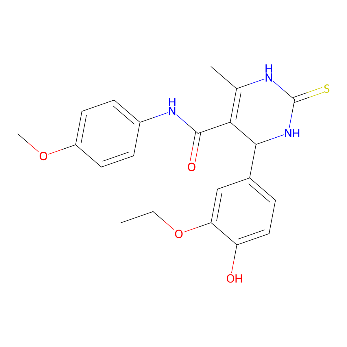 4-(3-ethoxy-4-hydroxyphenyl)-N-(4-methoxyphenyl)-6-methyl-2-thioxo-1,2,3,4-tetrahydropyrimidine-5-carboxamide molecular structure, CAS 5757-04-0