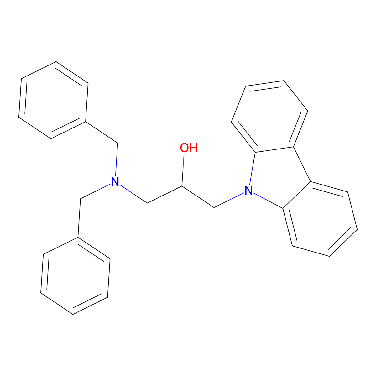 1-(9H-carbazol-9-yl)-3-(dibenzylamino)propan-2-ol molecular structure, CAS 5757-19-7