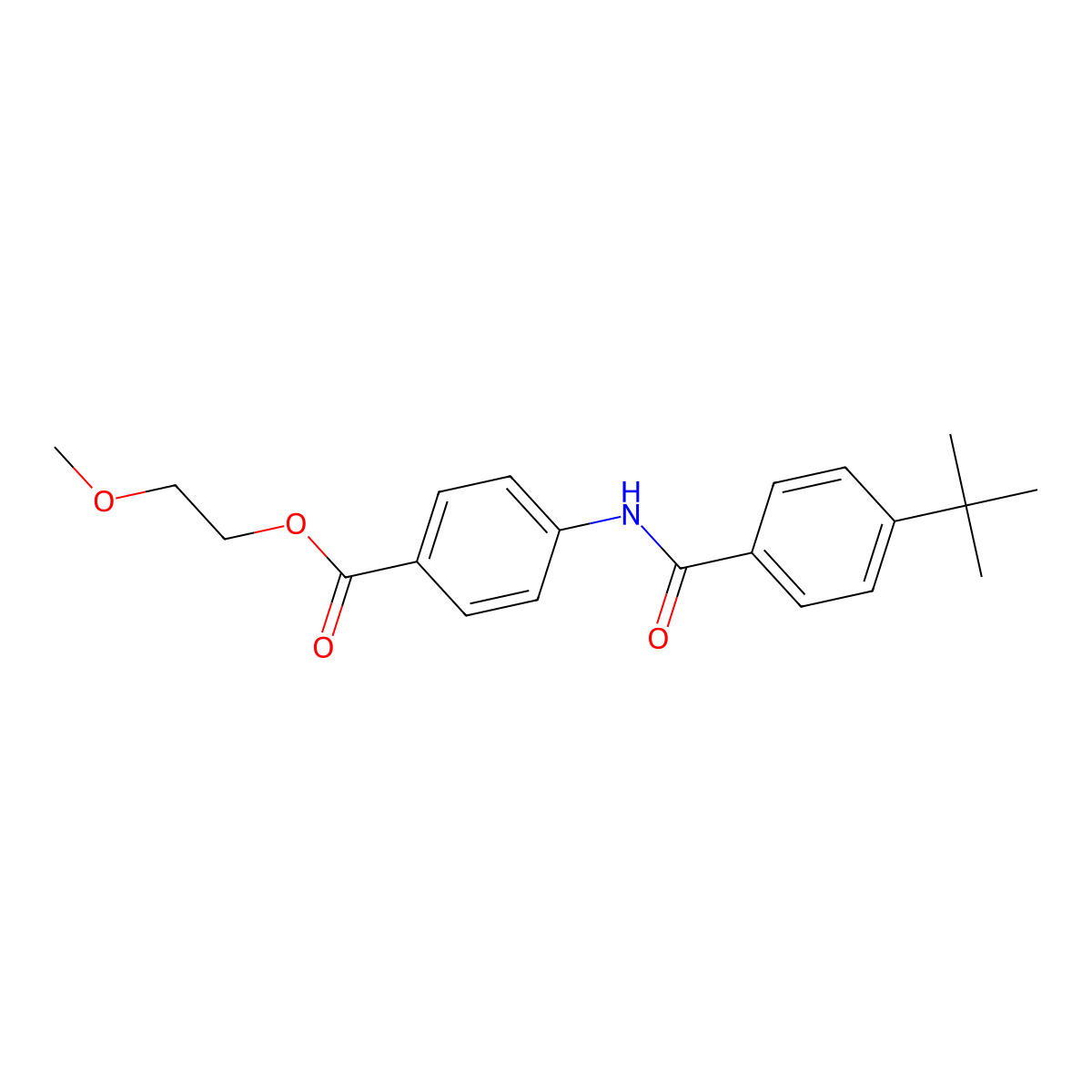 2-Methoxyethyl 4-[(4-tert-butylbenzoyl)amino]benzoate molecular structure, CAS 5757-24-4