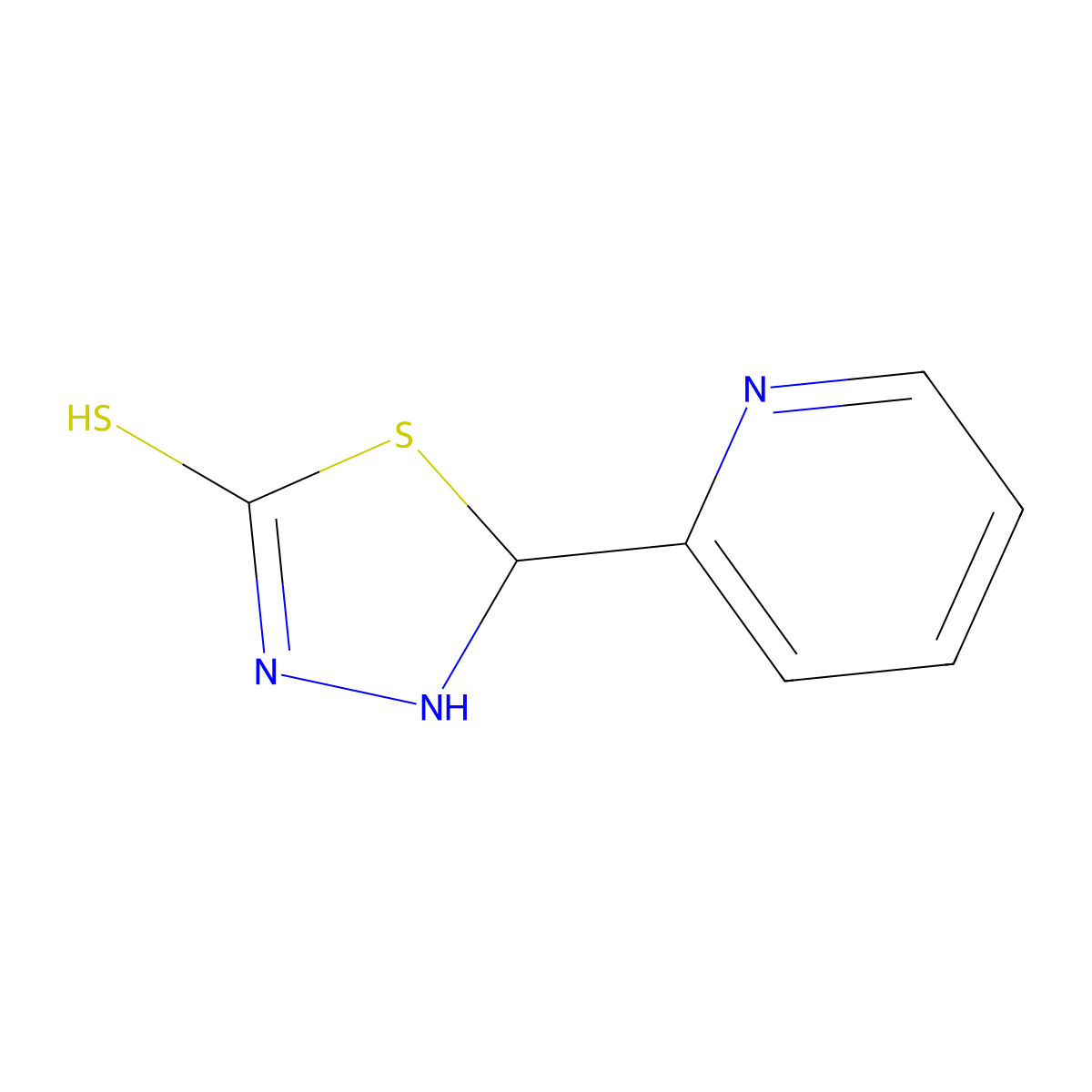5-Pyridin-2-YL-4,5-dihydro-1,3,4-thiadiazole-2-thiol molecular structure, CAS 5757-43-7
