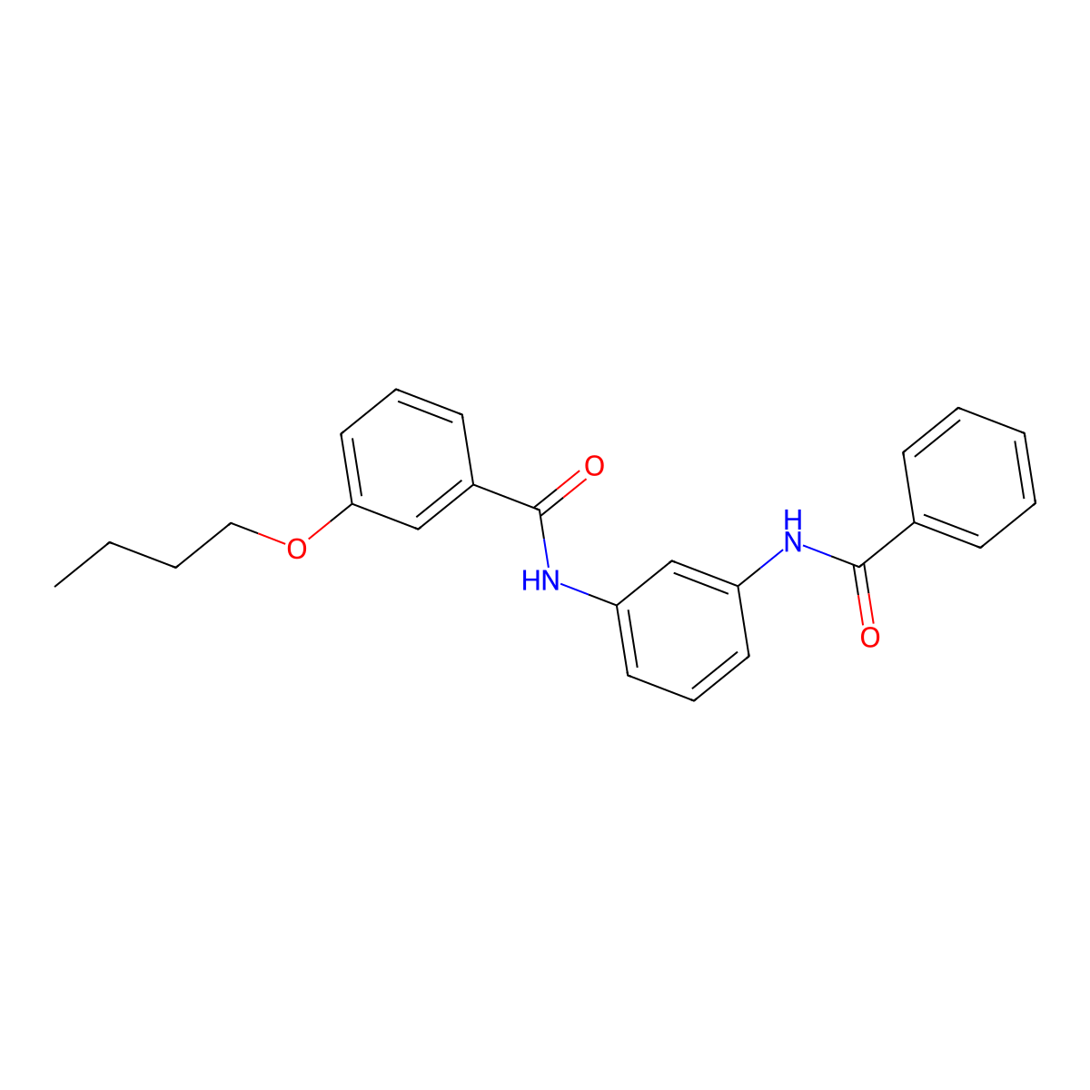 N-(3-benzamidophenyl)-3-butoxybenzamide molecular structure, CAS 5757-52-8